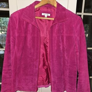 Yvonne Marie Vibrant Pink Suede Blazer